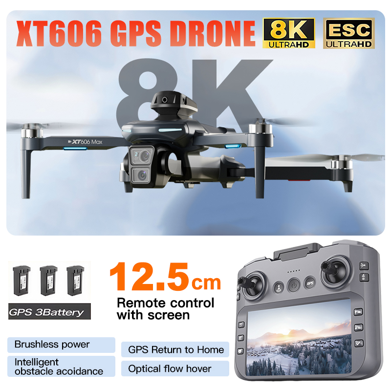 XT606 MAX 3 battery Drone 4k 8 - Drone Mapping review and price