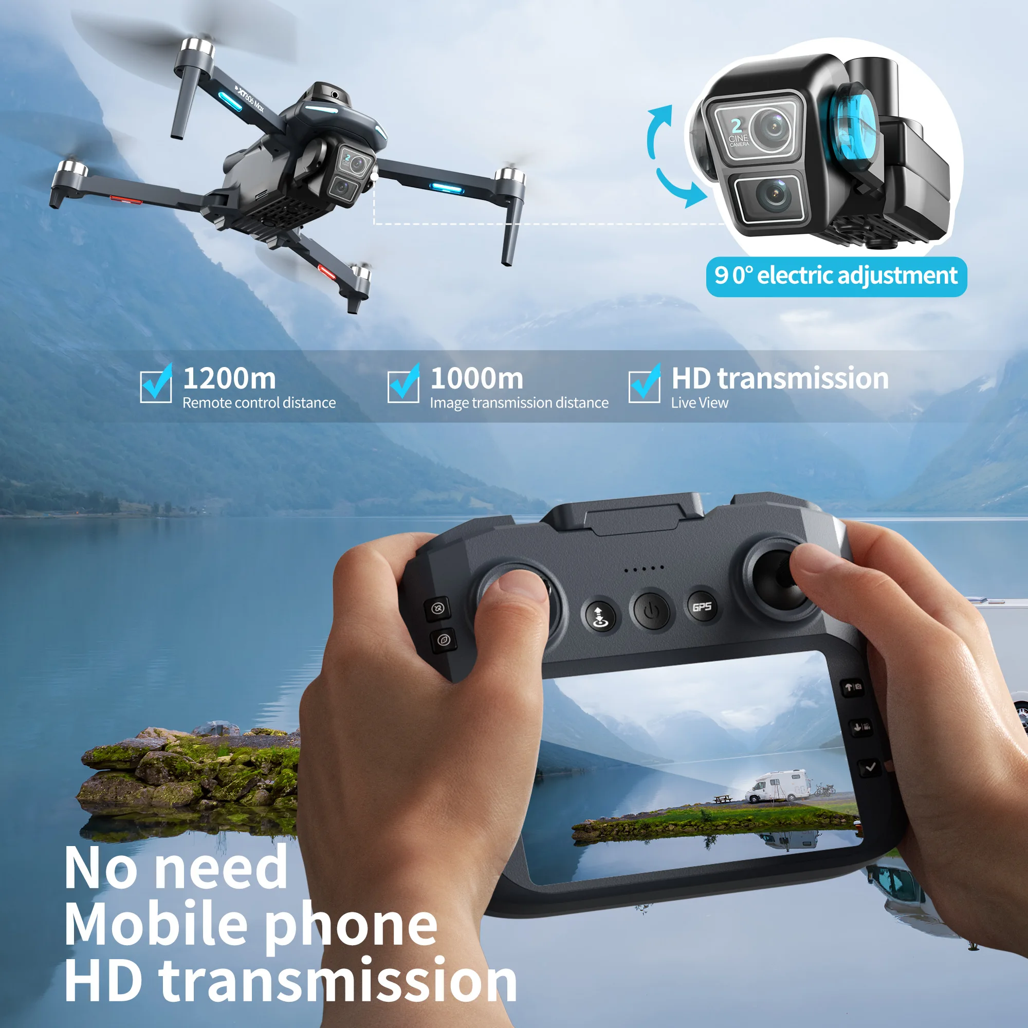 Original XT606 MAX GPS Drone 4 - Drone Mapping review and price